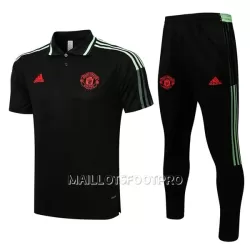 Manchester United Polo d'Entraînement Homme 22-23 Vert Noir Manchester United Polo d'Entraînement Homme 22-23 Vert Noir