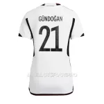 Maillot Allemagne Ilkay Gundogan 21 Femme Domicile Coupe du Monde 2022