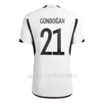 Maillot Allemagne Ilkay Gundogan 21 Homme Domicile Coupe du Monde 2022