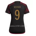 Maillot Allemagne Timo Werner 9 Femme Extérieur Coupe du Monde 2022