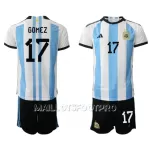 Maillot Argentine Alejandro Gomez 17 Enfant Domicile Coupe du Monde 2022