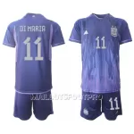 Maillot Argentine Angel Di Maria 11 Enfant Extérieur Coupe du Monde 2022