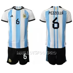 Maillot Argentine German Pezzella 6 Enfant Domicile Coupe du Monde 2022 Maillot Argentine German Pezzella 6 Enfant Domicile Coupe du Monde 2022