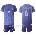 Maillot Argentine German Pezzella 6 Enfant Extérieur Coupe du Monde 2022