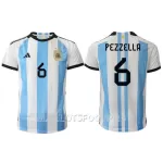 Maillot Argentine German Pezzella 6 Homme Domicile Coupe du Monde 2022