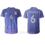 Maillot Argentine German Pezzella 6 Homme Extérieur Coupe du Monde 2022
