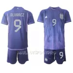 Maillot Argentine Julian Alvarez 9 Enfant Extérieur Coupe du Monde 2022