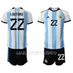 Maillot Argentine Lautaro Martinez 22 Enfant Domicile Coupe du Monde 2022