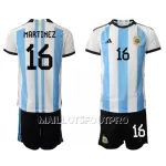 Maillot Argentine Lisandro Martinez 16 Enfant Domicile Coupe du Monde 2022