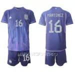 Maillot Argentine Lisandro Martinez 16 Enfant Extérieur Coupe du Monde 2022