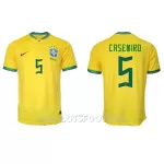 Maillot Brésil Casemiro 5 Homme Domicile Coupe du Monde 2022