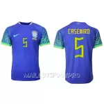 Maillot Brésil Casemiro 5 Homme Extérieur Coupe du Monde 2022