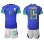 Maillot Brésil Fabinho 15 Enfant Extérieur Coupe du Monde 2022
