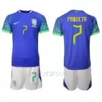 Maillot Brésil Lucas Paqueta 7 Enfant Extérieur Coupe du Monde 2022