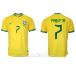 Maillot Brésil Lucas Paqueta 7 Homme Domicile Coupe du Monde 2022