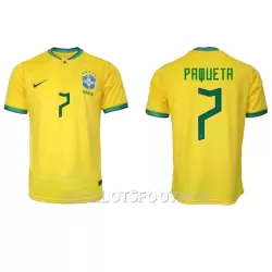 Maillot Brésil Lucas Paqueta 7 Homme Domicile Coupe du Monde 2022 Maillot Brésil Lucas Paqueta 7 Homme Domicile Coupe du Monde 2022