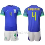Maillot Brésil Marquinhos 4 Enfant Extérieur Coupe du Monde 2022