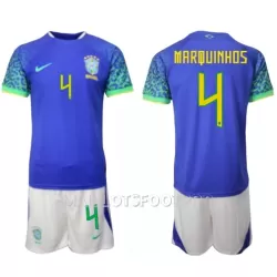 Maillot Brésil Marquinhos 4 Enfant Extérieur Coupe du Monde 2022 Maillot Brésil Marquinhos 4 Enfant Extérieur Coupe du Monde 2022