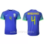 Maillot Brésil Marquinhos 4 Homme Extérieur Coupe du Monde 2022