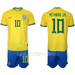 Maillot Brésil Neymar Jr 10 Enfant Domicile Coupe du Monde 2022