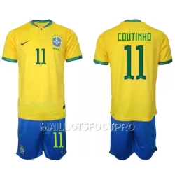 Maillot Brésil Philippe Coutinho 11 Enfant Domicile Coupe du Monde 2022 Maillot Brésil Philippe Coutinho 11 Enfant Domicile Coupe du Monde 2022