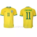 Maillot Brésil Philippe Coutinho 11 Homme Domicile Coupe du Monde 2022