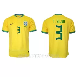 Maillot Brésil Thiago Silva 3 Homme Domicile Coupe du Monde 2022 Maillot Brésil Thiago Silva 3 Homme Domicile Coupe du Monde 2022