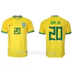 Maillot Brésil Vini JR 20 Homme Domicile Coupe du Monde 2022