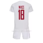 Maillot Danemark Daniel Wass 18 Enfant Extérieur Coupe du Monde 2022