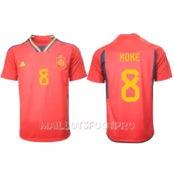 Maillot Espagne Koke 8 Homme Domicile Coupe du Monde 2022 Maillot Espagne Koke 8 Homme Domicile Coupe du Monde 2022