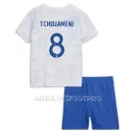 Maillot France Aurelien Tchouameni 8 Enfant Extérieur Coupe du Monde 2022