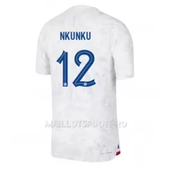 Maillot France Christopher Nkunku 12 Homme Extérieur Coupe du Monde 2022 Maillot France Christopher Nkunku 12 Homme Extérieur Coupe du Monde 2022