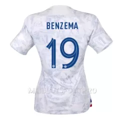 Maillot France Karim Benzema 19 Femme Extérieur Coupe du Monde 2022 Maillot France Karim Benzema 19 Femme Extérieur Coupe du Monde 2022
