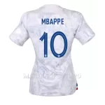 Maillot France Kylian Mbappé 10 Femme Extérieur Coupe du Monde 2022