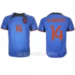 Maillot Pays-Bas Davy Klaassen 14 Homme Extérieur Coupe du Monde 2022