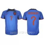 Maillot Pays-Bas Steven Bergwijn 7 Homme Extérieur Coupe du Monde 2022