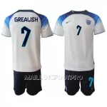 Maillot Angleterre Jack Grealish 7 Enfant Domicile Coupe du Monde 2022
