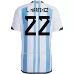 Maillot Argentine Lautaro Martinez 22 Homme Domicile Coupe du Monde 2022