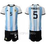 Maillot Argentine Leandro Paredes 5 Enfant Domicile Coupe du Monde 2022