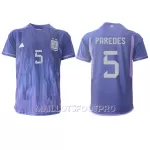 Maillot Argentine Leandro Paredes 5 Homme Extérieur Coupe du Monde 2022