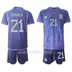 Maillot Argentine Paulo Dybala 21 Enfant Extérieur Coupe du Monde 2022