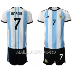 Maillot Argentine Rodrigo de Paul 7 Enfant Domicile Coupe du Monde 2022 Maillot Argentine Rodrigo de Paul 7 Enfant Domicile Coupe du Monde 2022