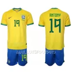 Maillot Brésil Antony 19 Enfant Domicile Coupe du Monde 2022