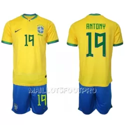 Maillot Brésil Antony 19 Enfant Domicile Coupe du Monde 2022 Maillot Brésil Antony 19 Enfant Domicile Coupe du Monde 2022