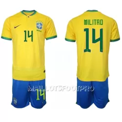 Maillot Brésil Eder Militao 14 Enfant Domicile Coupe du Monde 2022 Maillot Brésil Eder Militao 14 Enfant Domicile Coupe du Monde 2022