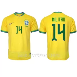 Maillot Brésil Eder Militao 14 Homme Domicile Coupe du Monde 2022 Maillot Brésil Eder Militao 14 Homme Domicile Coupe du Monde 2022