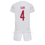 Maillot Danemark Simon Kjaer 4 Enfant Extérieur Coupe du Monde 2022