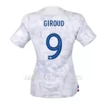 Maillot France Olivier Giroud 9 Femme Extérieur Coupe du Monde 2022