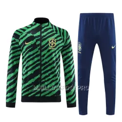 Brésil Green Ensemble Vestes d'Entraînement Homme 2022 Noire Brésil Green Ensemble Vestes d'Entraînement Homme 2022 Noire
