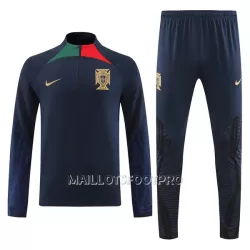 Portugal Sweat d'Entraînement Homme 2022 Quart-Zip Noire Portugal Sweat d'Entraînement Homme 2022 Quart-Zip Noire